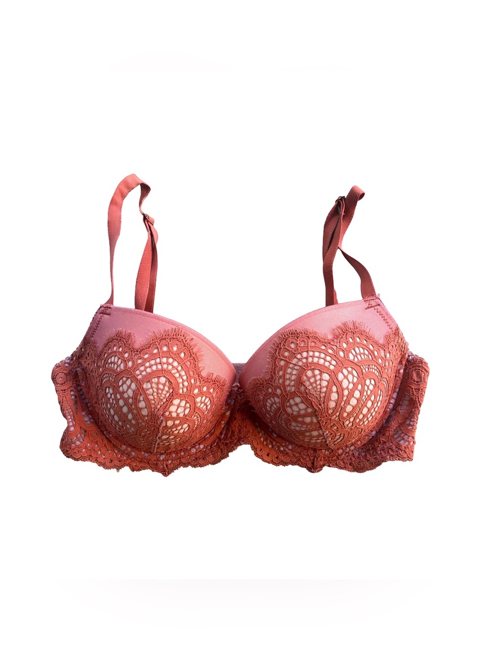 Victoria's Secret Lace Demi Bra in Coral